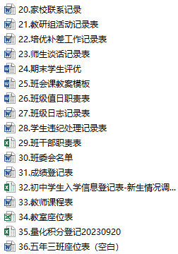 班主任班级管理表格清单截图2